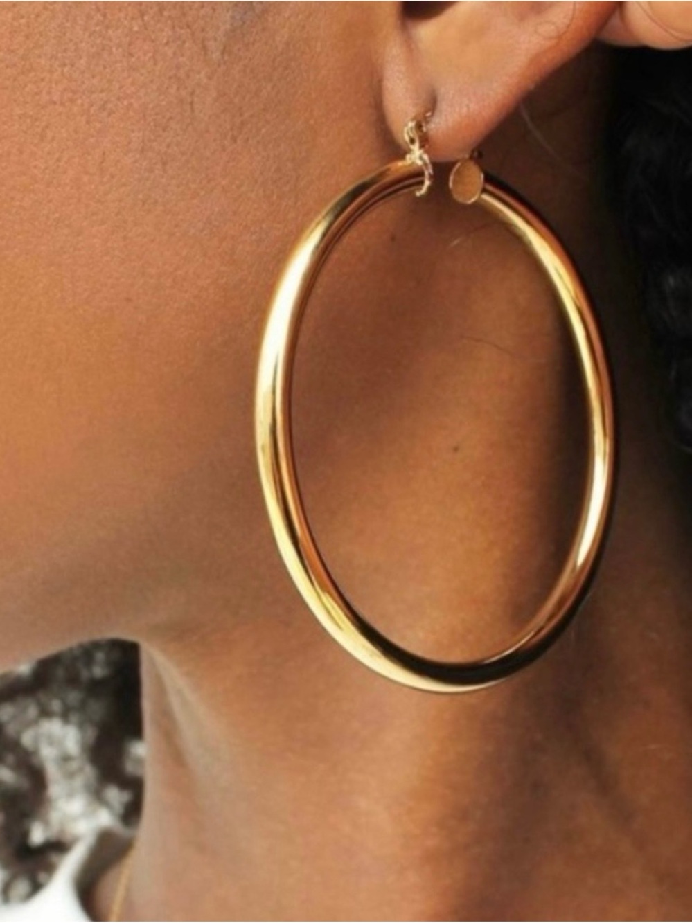 Classic Large Gold Tube Hoop Earrings